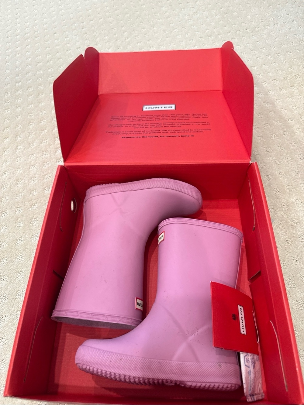 Hunter Original Kids First Classic Rain Boots Pink Girls Size 11